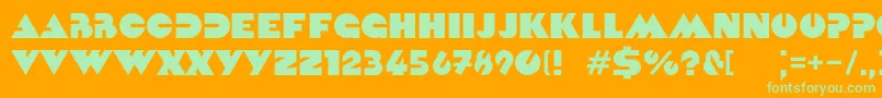 Kvadrat Font – Green Fonts on Orange Background