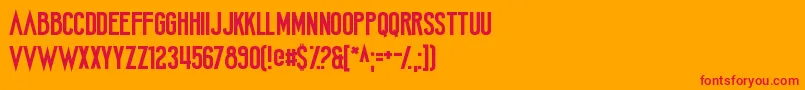 AmateurCamcorder Font – Red Fonts on Orange Background