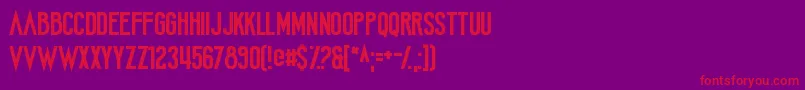 AmateurCamcorder Font – Red Fonts on Purple Background