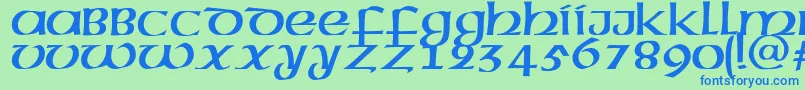 Шрифт MegenRus – синие шрифты на зелёном фоне