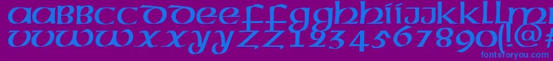 Fonte MegenRus – fontes azuis em um fundo violeta