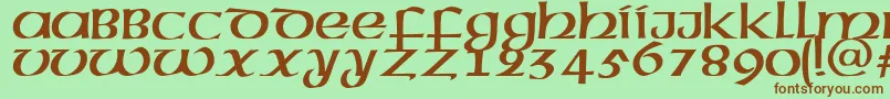 MegenRus Font – Brown Fonts on Green Background