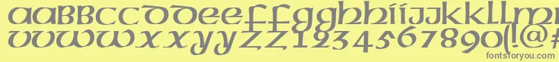 フォントMegenRus – 黄色の背景に灰色の文字