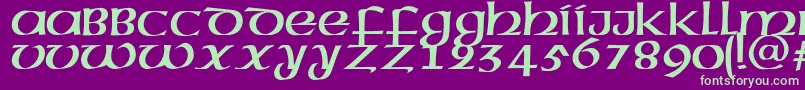 MegenRus-fontti – vihreät fontit violetilla taustalla