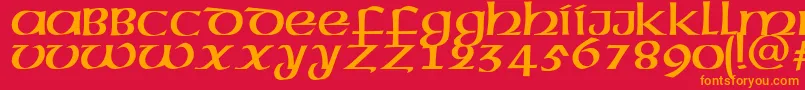 MegenRus Font – Orange Fonts on Red Background