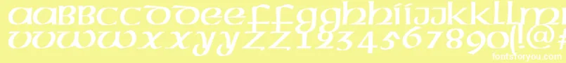 MegenRus-fontti – valkoiset fontit keltaisella taustalla