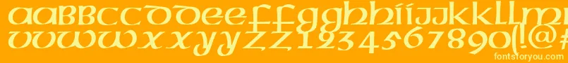 MegenRus Font – Yellow Fonts on Orange Background
