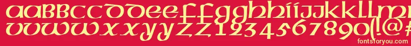 MegenRus-Schriftart – Gelbe Schriften auf rotem Hintergrund