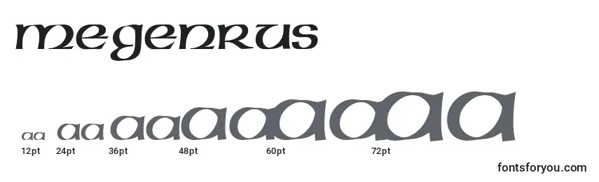 Размеры шрифта MegenRus