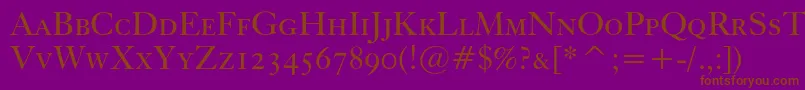 Kissccbt-Schriftart – Braune Schriften auf violettem Hintergrund