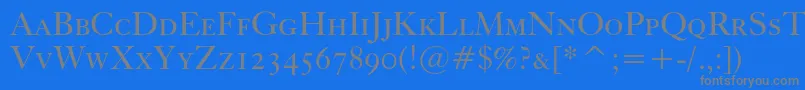 Kissccbt Font – Gray Fonts on Blue Background