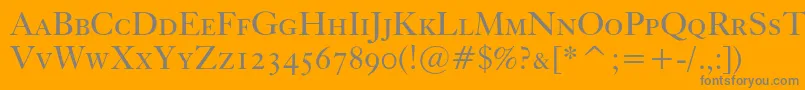 Kissccbt-Schriftart – Graue Schriften auf orangefarbenem Hintergrund