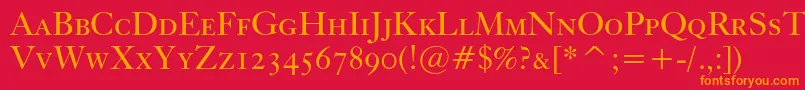 Kissccbt Font – Orange Fonts on Red Background
