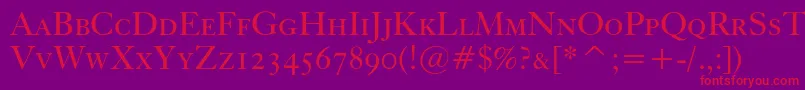 Kissccbt-Schriftart – Rote Schriften auf violettem Hintergrund