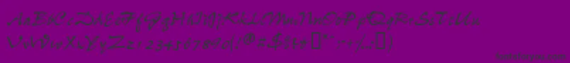 Wheedlessk-Schriftart – Schwarze Schriften auf violettem Hintergrund