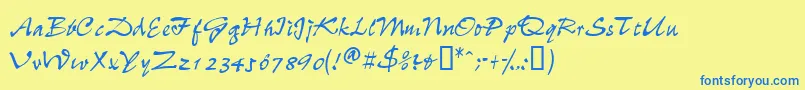 Wheedlessk Font – Blue Fonts on Yellow Background