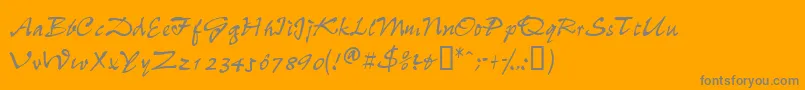 フォントWheedlessk – オレンジの背景に灰色の文字