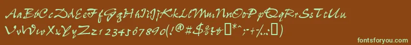 Wheedlessk Font – Green Fonts on Brown Background