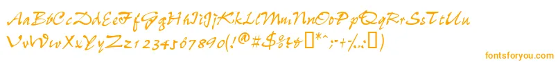 Wheedlessk-Schriftart – Orangefarbene Schriften auf weißem Hintergrund