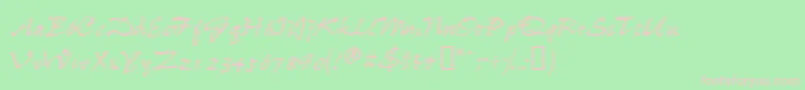 フォントWheedlessk – 緑の背景にピンクのフォント