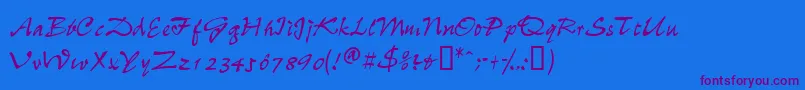 Wheedlessk Font – Purple Fonts on Blue Background