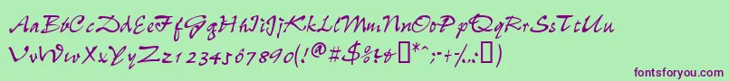 Wheedlessk Font – Purple Fonts on Green Background