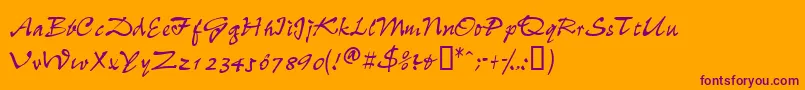 Wheedlessk Font – Purple Fonts on Orange Background