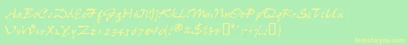 Wheedlessk Font – Yellow Fonts on Green Background