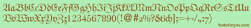 UngeldbNormal Font – Brown Fonts on Green Background