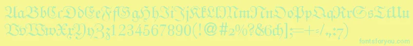 UngeldbNormal Font – Green Fonts on Yellow Background