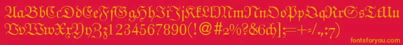 フォントUngeldbNormal – 赤い背景にオレンジの文字