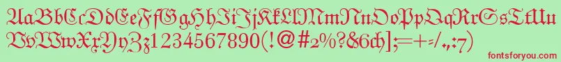 UngeldbNormal Font – Red Fonts on Green Background