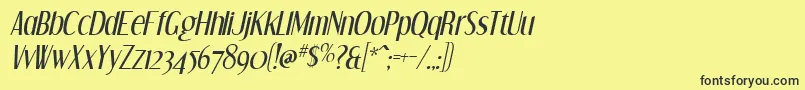 Шрифт DreamOrphansItalic – чёрные шрифты на жёлтом фоне