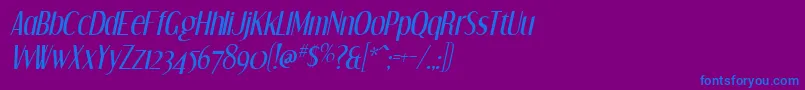 DreamOrphansItalic-fontti – siniset fontit violetilla taustalla