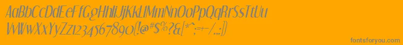 DreamOrphansItalic-Schriftart – Graue Schriften auf orangefarbenem Hintergrund