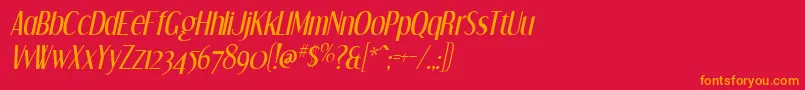 フォントDreamOrphansItalic – 赤い背景にオレンジの文字