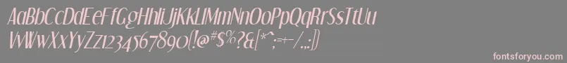 フォントDreamOrphansItalic – 灰色の背景にピンクのフォント