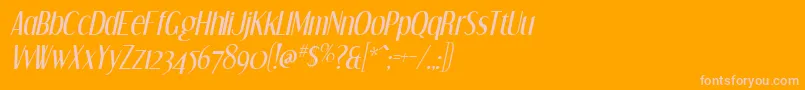 DreamOrphansItalic-Schriftart – Rosa Schriften auf orangefarbenem Hintergrund