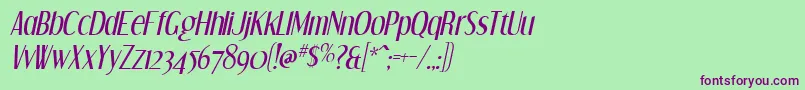 DreamOrphansItalic-Schriftart – Violette Schriften auf grünem Hintergrund