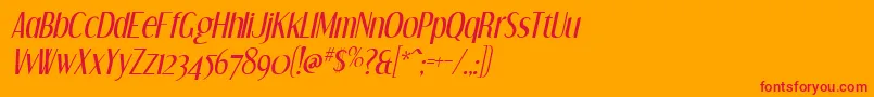 DreamOrphansItalic Font – Red Fonts on Orange Background