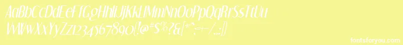 DreamOrphansItalic Font – White Fonts on Yellow Background