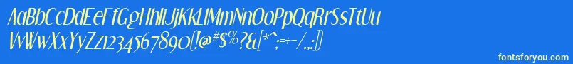 DreamOrphansItalic-fontti – keltaiset fontit sinisellä taustalla