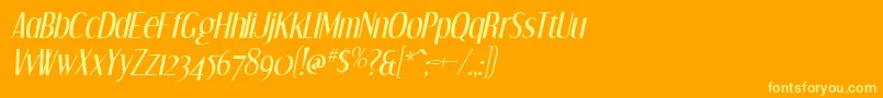 フォントDreamOrphansItalic – オレンジの背景に黄色の文字