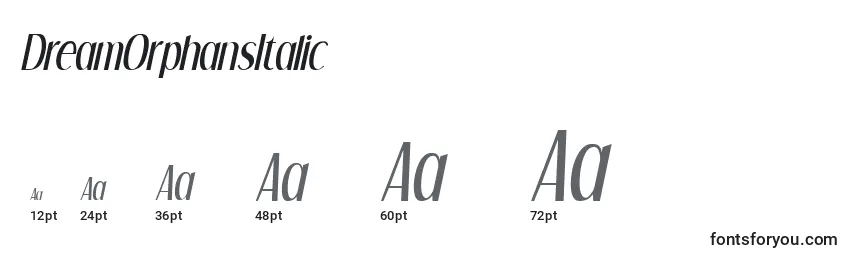 DreamOrphansItalic Font Sizes