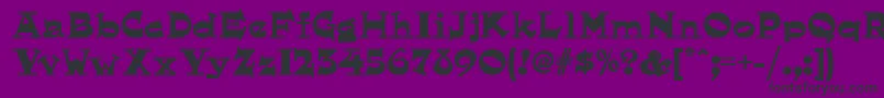 フォントHornswoggled ffy – 紫の背景に黒い文字