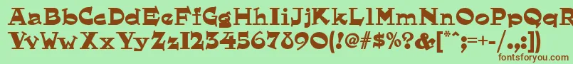 Hornswoggled ffy Font – Brown Fonts on Green Background