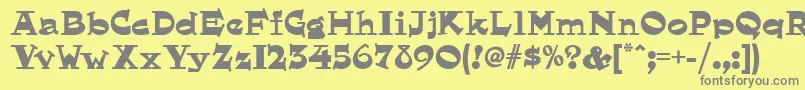 フォントHornswoggled ffy – 黄色の背景に灰色の文字