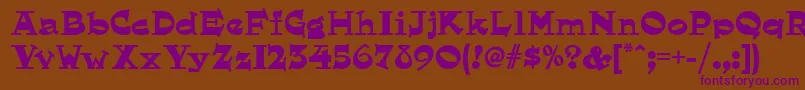 Czcionka Hornswoggled ffy – fioletowe czcionki na brązowym tle