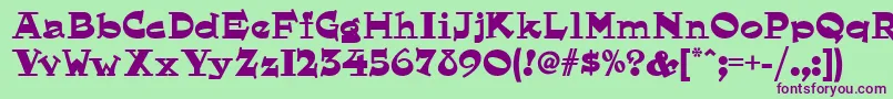 Hornswoggled ffy-Schriftart – Violette Schriften auf grünem Hintergrund