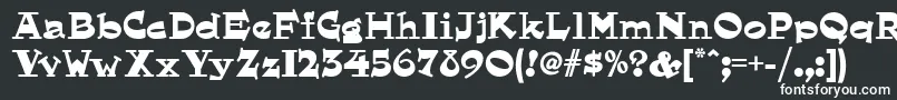 フォントHornswoggled ffy – 黒い背景に白い文字